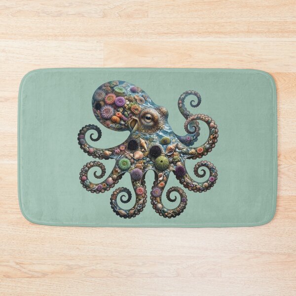 Item preview, Octopus Double Exposure Tide Pool Ocean Nature Design designed and sold by BirdsnStuff.