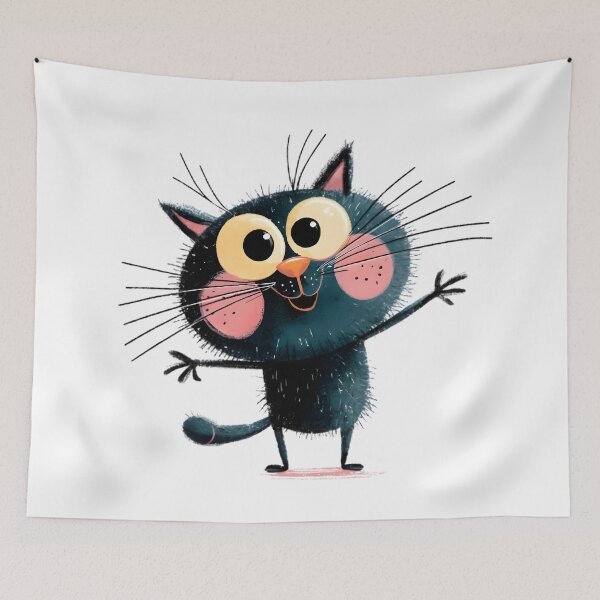 Item preview, Happy Funny Cat designed and sold by Retro Whimsy.