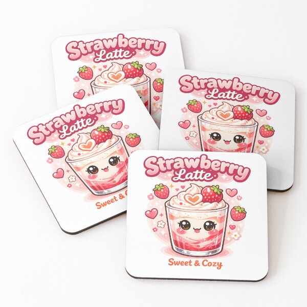 Item preview, Strawberry Latte Cute Kawaii T-Shirt – Sweet Cozy Coffee Aesthetic Design for Coffee Lovers & Gift Buyers designed and sold by GemBob Creations.