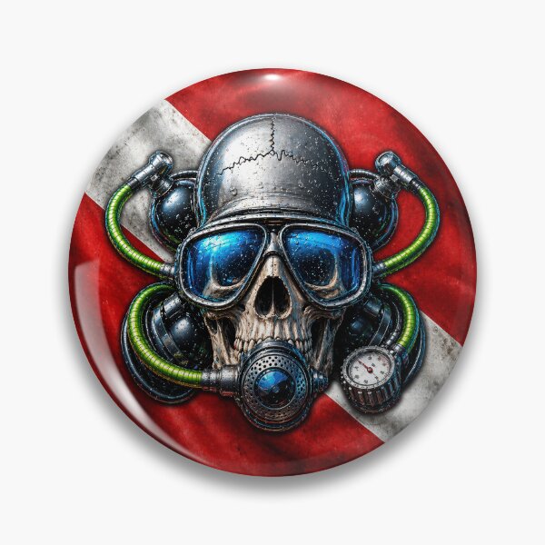Item preview, Diver Down Skull Scuba Diving Flag Design designed and sold by artistwill.