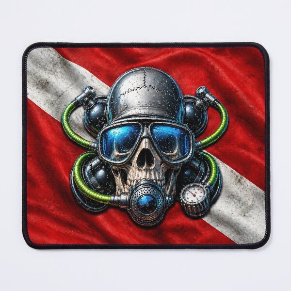 Item preview, Diver Down Skull Scuba Diving Flag Design designed and sold by artistwill.