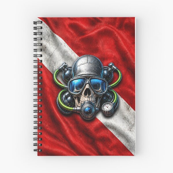 Item preview, Diver Down Skull Scuba Diving Flag Design designed and sold by artistwill.