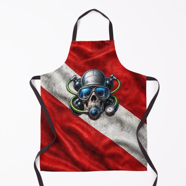 Item preview, Diver Down Skull Scuba Diving Flag Design designed and sold by artistwill.