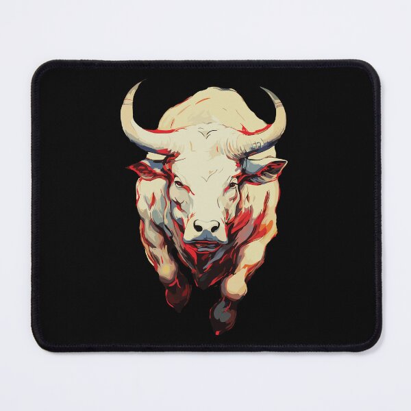 Item preview, Fierce White Bull in Fiery Motion Pop Art designed and sold by RamyGallery.