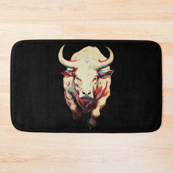 Item preview, Fierce White Bull in Fiery Motion Pop Art designed and sold by RamyGallery.