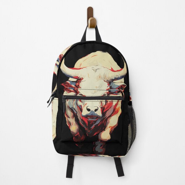 Item preview, Fierce White Bull in Fiery Motion Pop Art designed and sold by RamyGallery.
