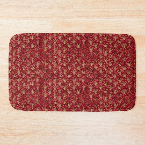 Item preview, Art Deco Fan Pattern Red Gold Vintage Style designed and sold by NicolasGlowArt.