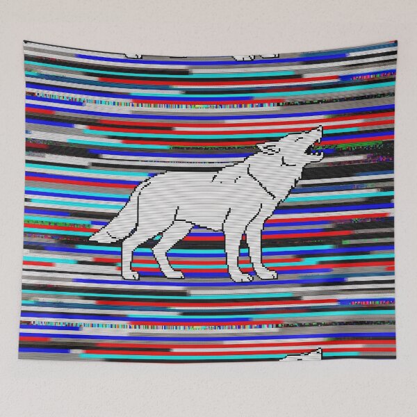 Item preview, Glitch Wolf Pixel Howling Digital Art designed and sold by PixorStudio.