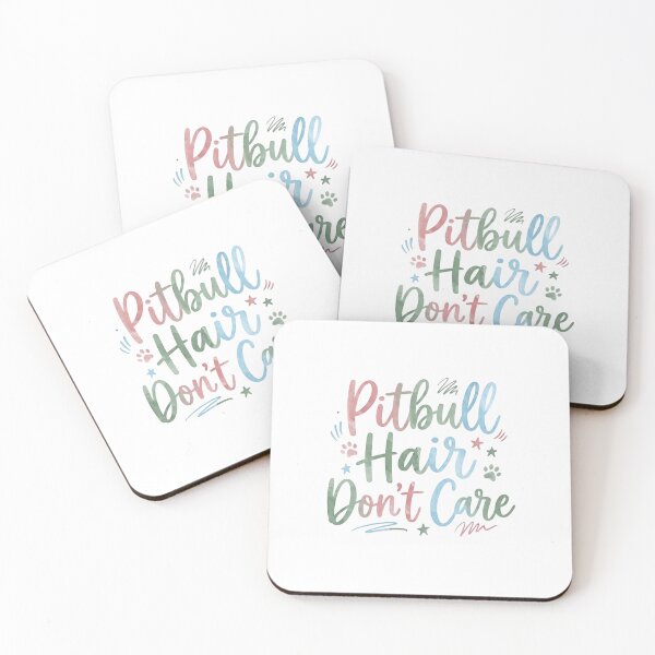 Item preview, Pastel Script Watercolor Pitbull Hair Don't Care designed and sold by My Pitbull Place.