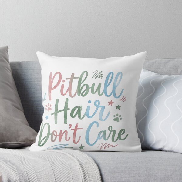 Item preview, Pastel Script Watercolor Pitbull Hair Don't Care designed and sold by My Pitbull Place.