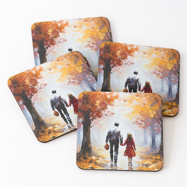 Item preview, Father Daughter Autumn Walk Fall Family Love Art designed and sold by LoveNurseries.