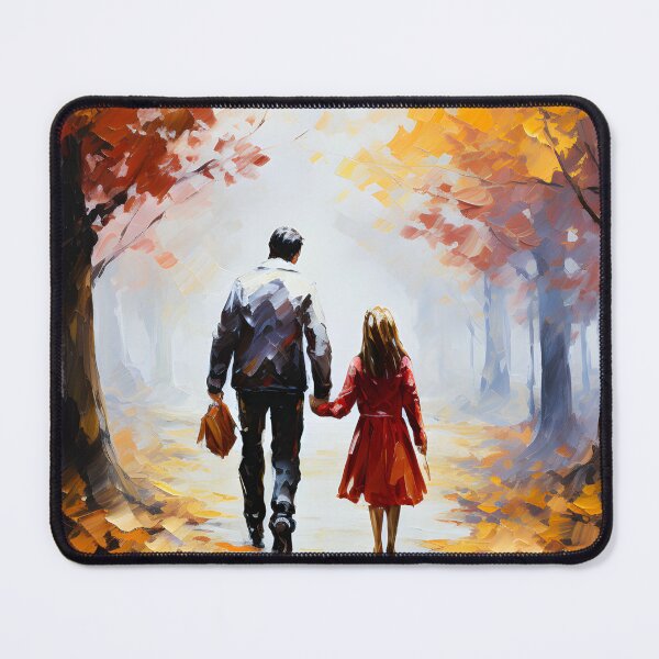 Item preview, Father Daughter Autumn Walk Fall Family Love Art designed and sold by LoveNurseries.