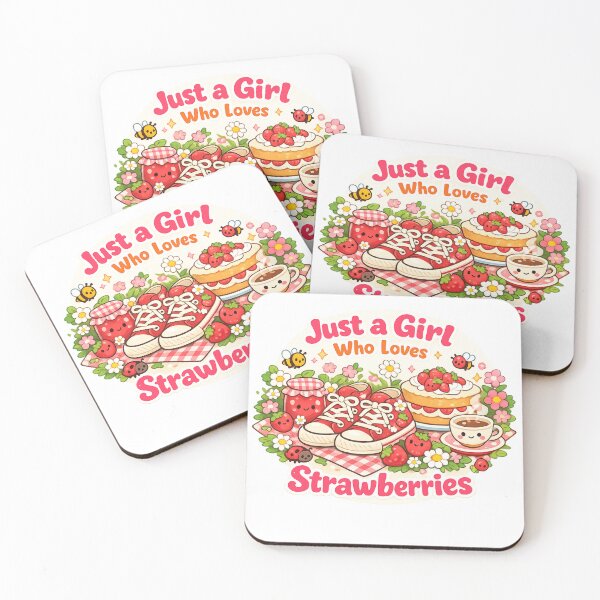 Item preview, Just a Girl Who Loves Strawberries Cute Kawaii T-Shirt – Cozy Cottagecore Strawberry Aesthetic Gift for Girls & Fruit Lovers designed and sold by GemBob Creations.