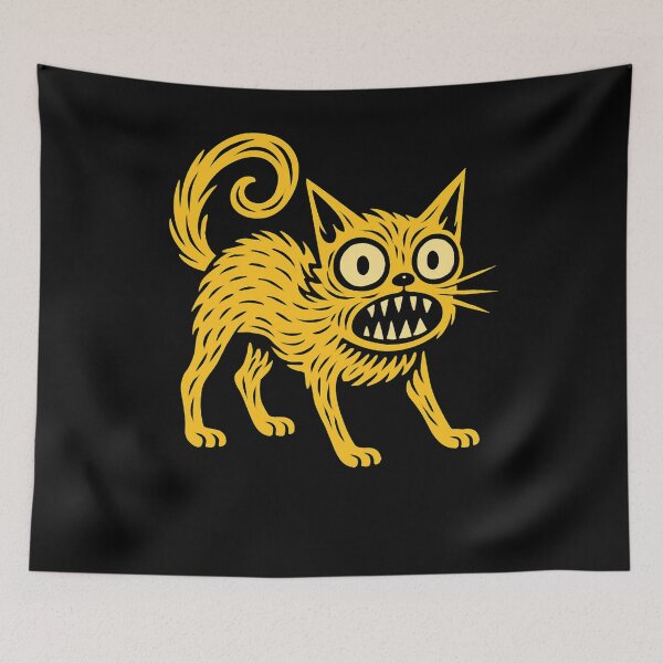 Item preview, Wild Yellow Cat Frenzy Illustration designed and sold by SiarheiYur.