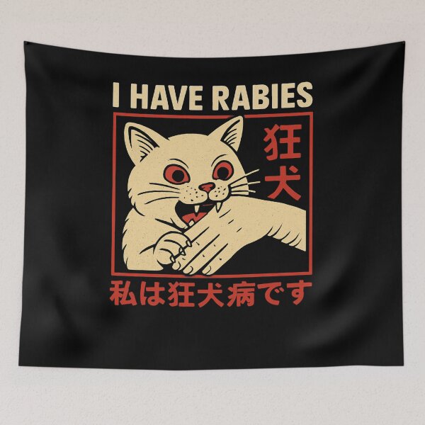 Item preview, Rabid Cat Japanese Poster Style designed and sold by SiarheiYur.