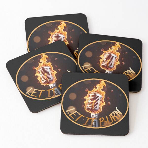 Item preview, Flaming Vintage Microphone – Fiery Music Performance Retro Mic Art designed and sold by CrimsonChords.