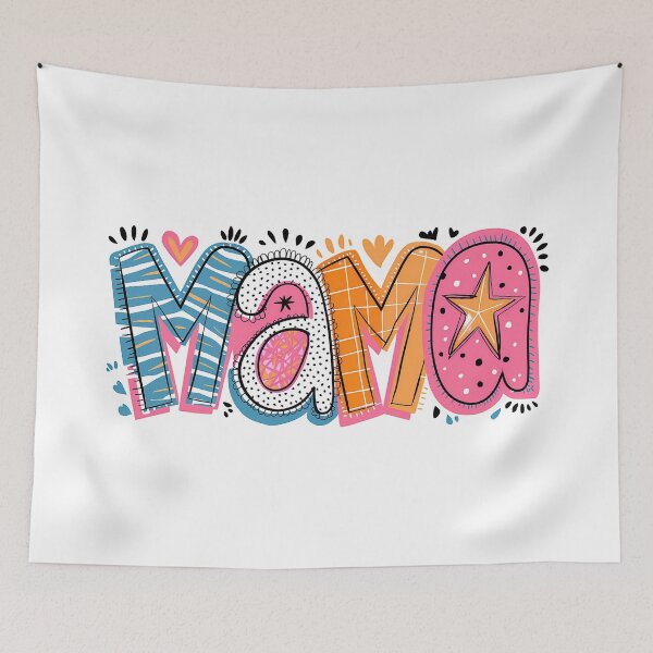 Item preview, Groovy Retro Mama - Colorful Leopard Floral Doodle Typography designed and sold by Krasnovaovaova.
