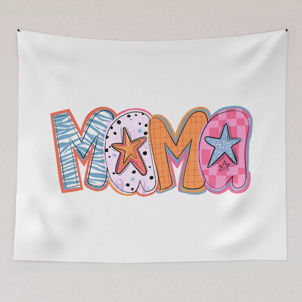Item preview, Groovy Retro Mama - Colorful Leopard Floral Doodle Typography designed and sold by Krasnovaovaova.
