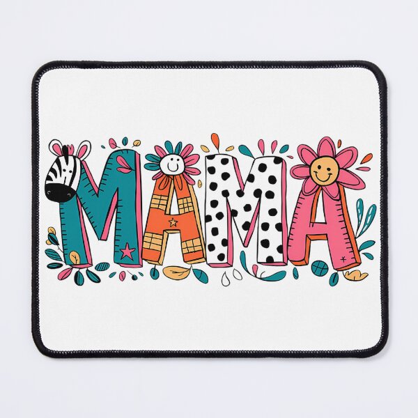 Item preview, Groovy Retro Mama - Colorful Leopard Floral Doodle Typography designed and sold by Krasnovaovaova.
