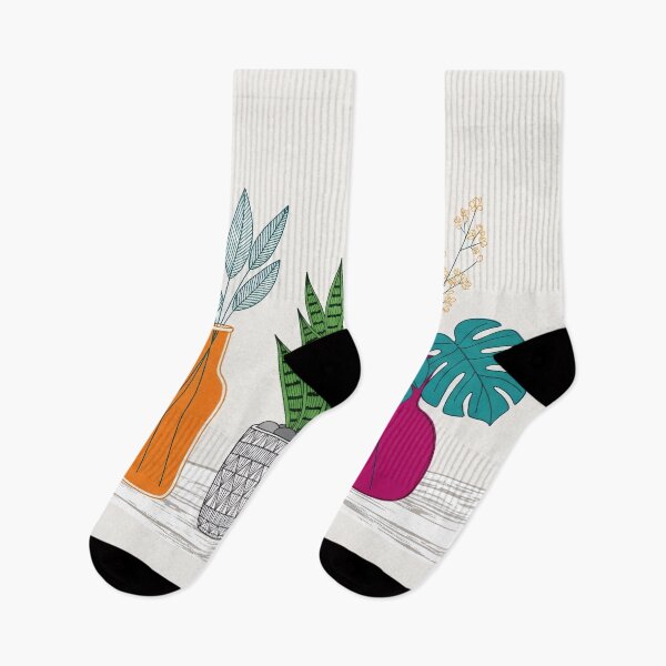 Item preview, Colorful Potted Plants Modern Line Illustration designed and sold by PixorStudio.