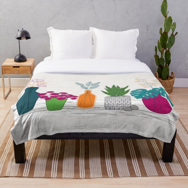 Item preview, Colorful Potted Plants Modern Line Illustration designed and sold by PixorStudio.