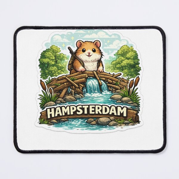 Item preview, Amsterdam twist Hamster Dam Funny Animal Pun Sticker designed and sold by AnimalAirtistry.