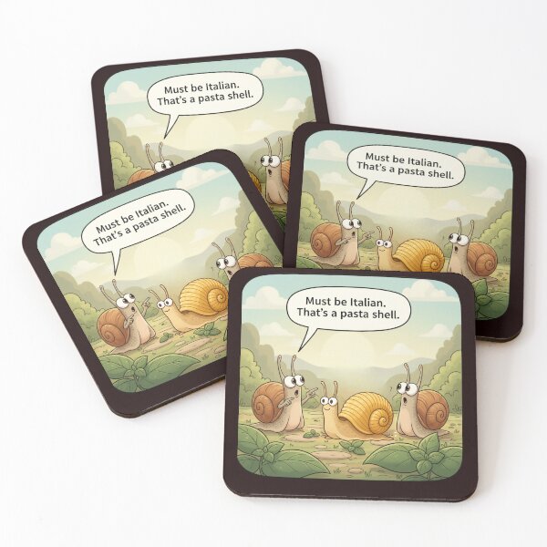 Item preview, Must Be Italian – Funny Snail Pasta Shell Pun  designed and sold by NapoliApparel.