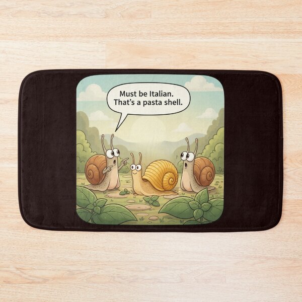 Item preview, Must Be Italian – Funny Snail Pasta Shell Pun  designed and sold by NapoliApparel.