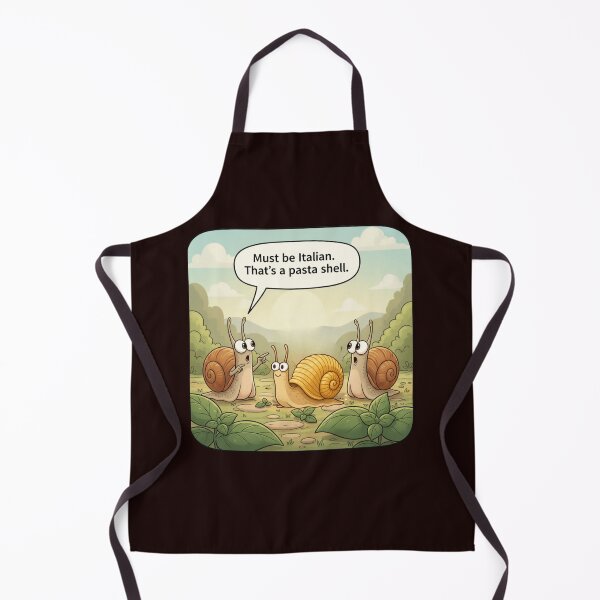 Item preview, Must Be Italian – Funny Snail Pasta Shell Pun designed and sold by NapoliApparel.