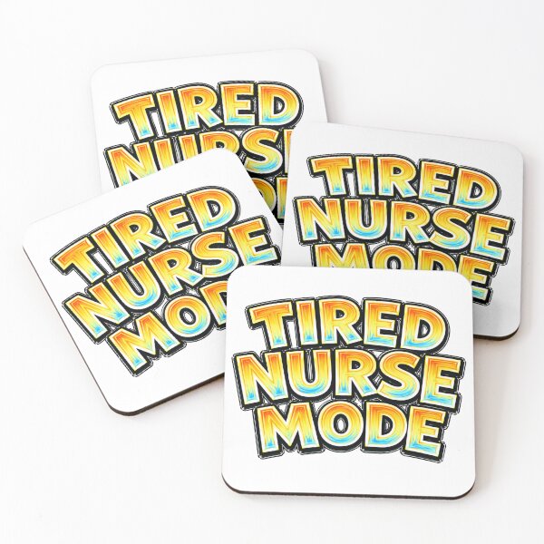 Item preview, TIRED NURSE MODE – hand drawn childlike typography designed and sold by Mac Sketches.