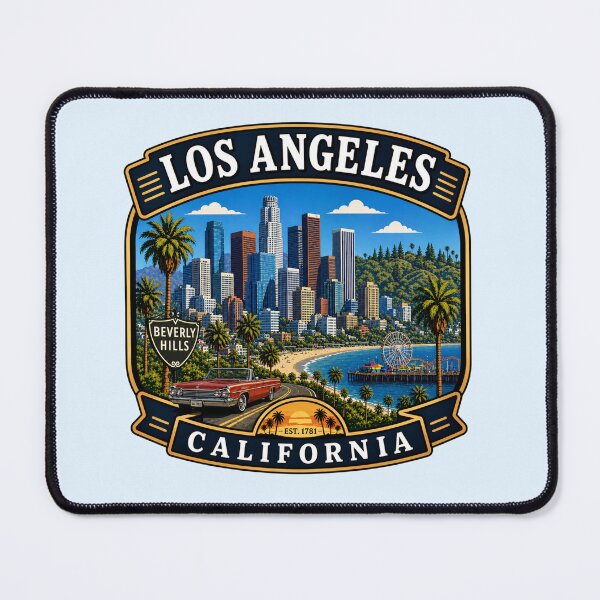 Item preview, Los Angeles, California - Coastal Skyline designed and sold by Myra365Art.