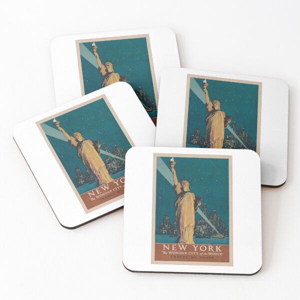 Item preview, Vintage New York Travel Poster - Statue of Liberty Wonder City designed and sold by Krasnovaovaova.