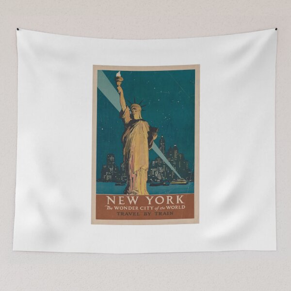 Item preview, Vintage New York Travel Poster - Statue of Liberty Wonder City designed and sold by Krasnovaovaova.