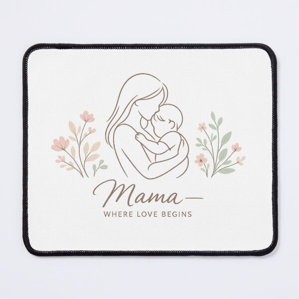 Item preview, Mama Where Love Begins Minimal Mother Child Floral Line Art Mother's Day Shirt designed and sold by afr-saad.