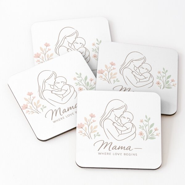 Item preview, Mama Where Love Begins Minimal Mother Child Floral Line Art Mother's Day Shirt designed and sold by afr-saad.