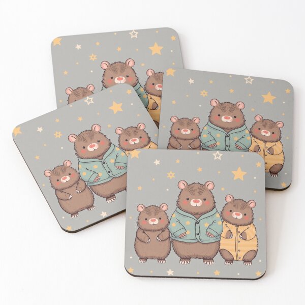 Item preview, Cute Wombats in Pyjamas with Stars designed and sold by pUNKnown.