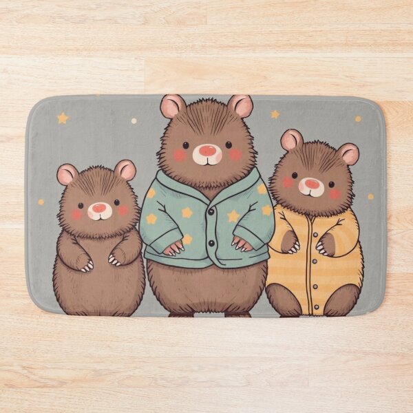 Item preview, Cute Wombats in Pyjamas with Stars designed and sold by pUNKnown.