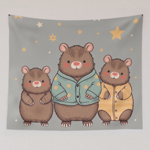 Item preview, Cute Wombats in Pyjamas with Stars designed and sold by pUNKnown.
