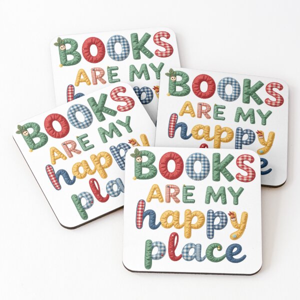 Item preview, BOOKS ARE MY HAPPY PLACE - IN FAUX LETTERING designed and sold by AlexOBrienArt.
