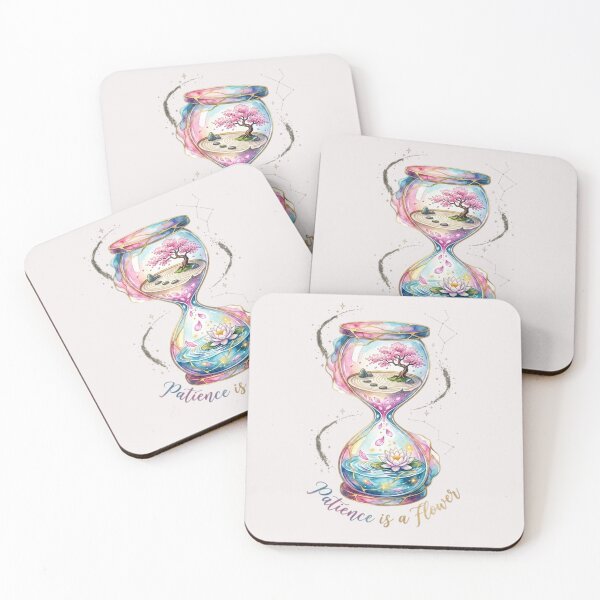 Item preview, Patience is a Flower - Zen Hourglass Watercolor Art designed and sold by Andreza NativeHue Oficial.