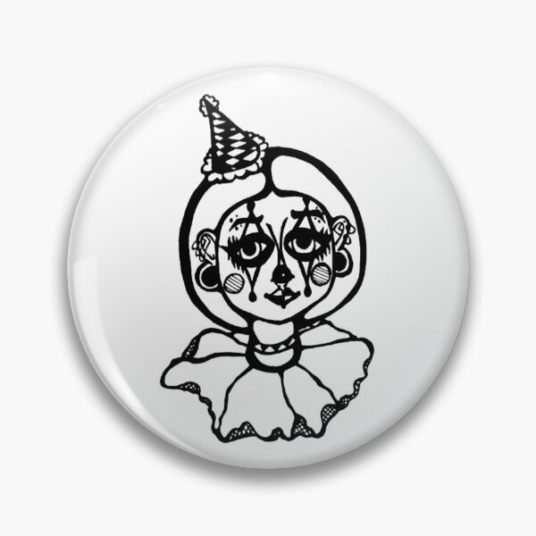 Item preview, Greyscale Cute Punk And Pierced Circus Clown Girl designed and sold by KayTurtless.