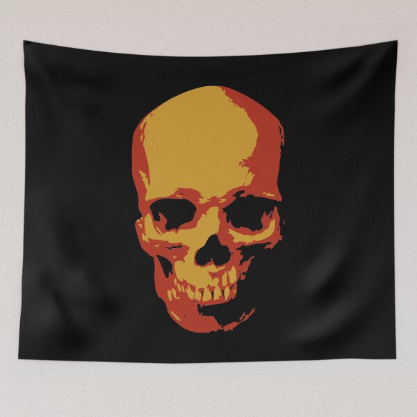 Item preview, Golden Fiery Skull Dark Gothic Pop Art designed and sold by RamyGallery.