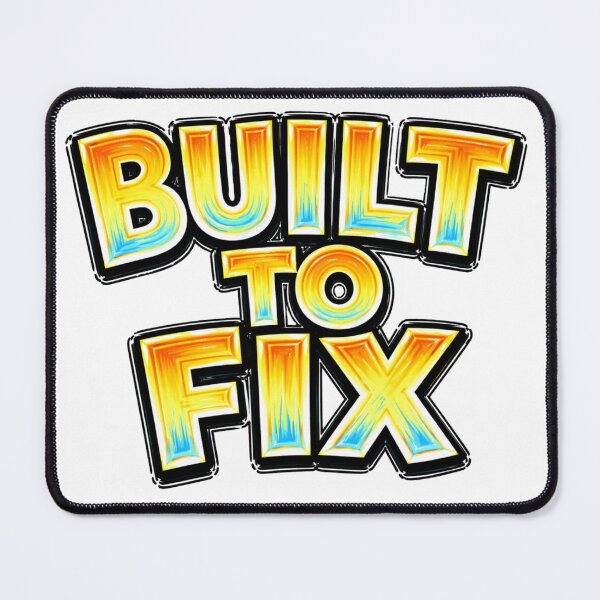 Item preview, BUILT TO FIX – hand drawn childlike typography designed and sold by Mac Sketches.