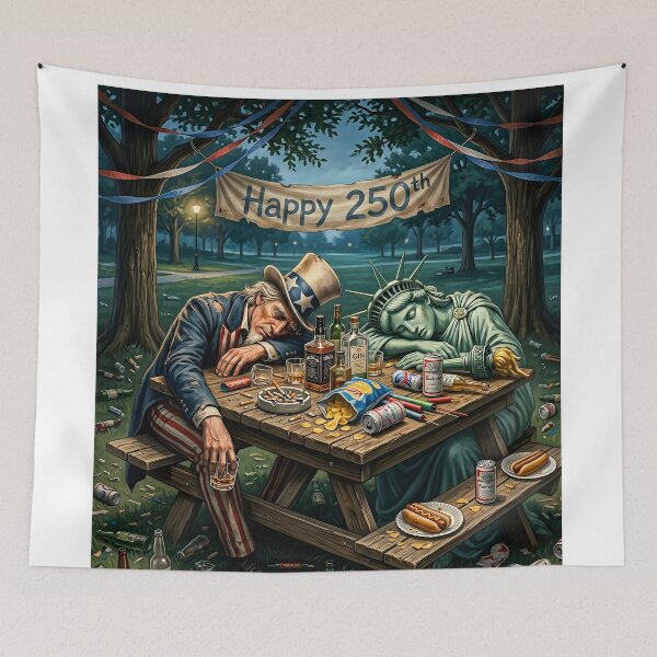 Item preview, America turns 250 – Happy 4th of July - dark humor - no text designed and sold by matteflor.