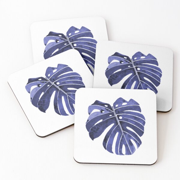 Item preview, Navy Blue Monstera Leaf - Tropical Plant Art designed and sold by AlinaArt&Design.