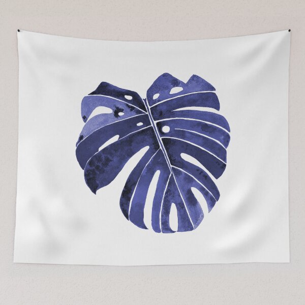 Item preview, Navy Blue Monstera Leaf - Tropical Plant Art designed and sold by AlinaArt&Design.