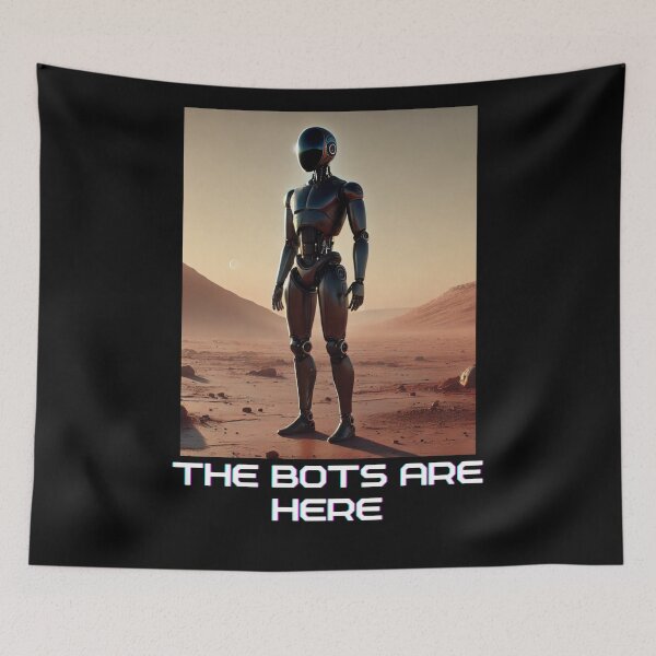 Item preview, Humanoid AI Robots Future Tech Design | The Bots Are Coming Futuristic Android Art designed and sold by TEEJAMBOREE.
