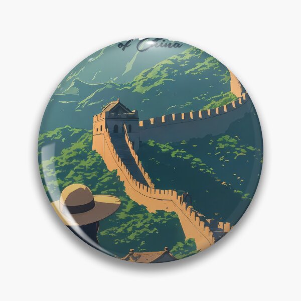 Item preview, Anime Girl Contemplating the Great Wall Dreamy Pastel Illustration designed and sold by JacksoonLester.