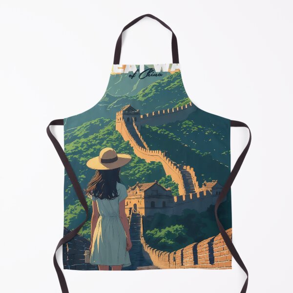 Item preview, Anime Girl Contemplating the Great Wall Dreamy Pastel Illustration designed and sold by JacksoonLester.