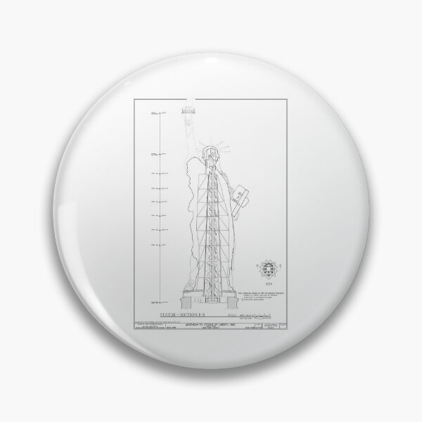 Item preview, Statue of Liberty Engineering Blueprint - Technical Schematic Art designed and sold by Krasnovaovaova.